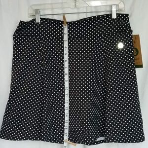 NWT Dona Jo XL Black Polka Dot Tennis Skirt Under Shorts Preppy Athletic Wear